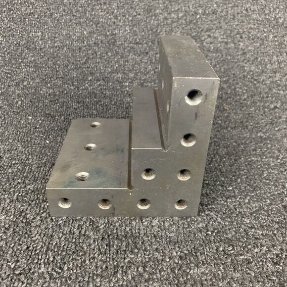 Shars Angle Plate 4x4x4x1x2" Precision Steel Ground w. Tapped Holes R} - Picture 6 of 12
